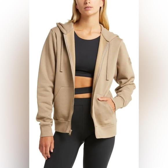 Alo Yoga Everyday Full Zip Hoodie Gravel Sz. M / L - Picture 5 of 9